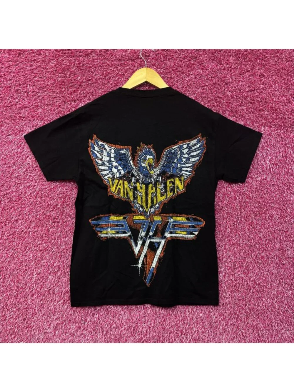 Van Halen Racing Black Graphic T-Shirt Small